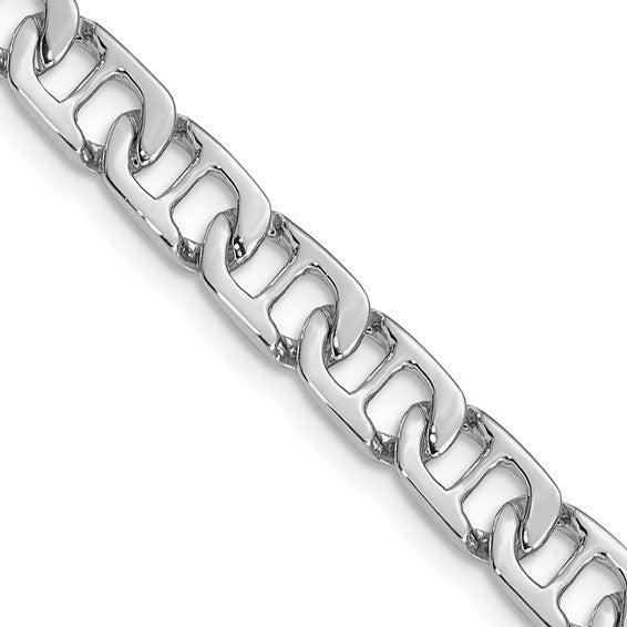 10k White Gold 6.5mm Hand-polished Fancy Anchor Link (Per Inch)