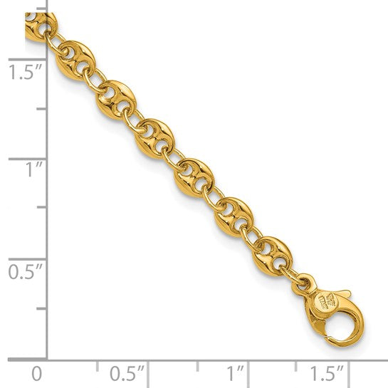 Herco 18K Polished 4.50mm Puffed Mariner Link 7.75 Inch Bracelet