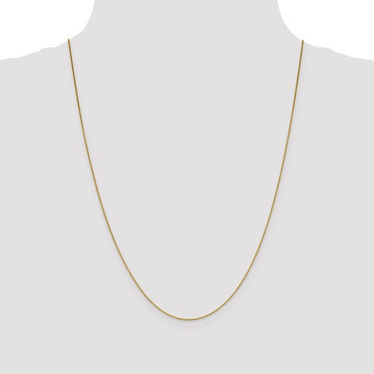 18K 24 inch .7mm Box with Lobster Clasp Chain