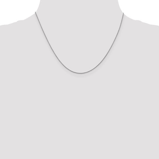 18K White Gold 18 inch .7mm Box with Lobster Clasp Chain