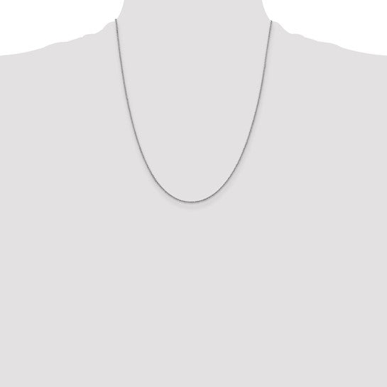10k White Gold 1mm Sparkle Singapore Chain