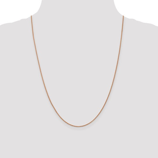 14K Rose Gold 1mm D/C Open Franco Chain