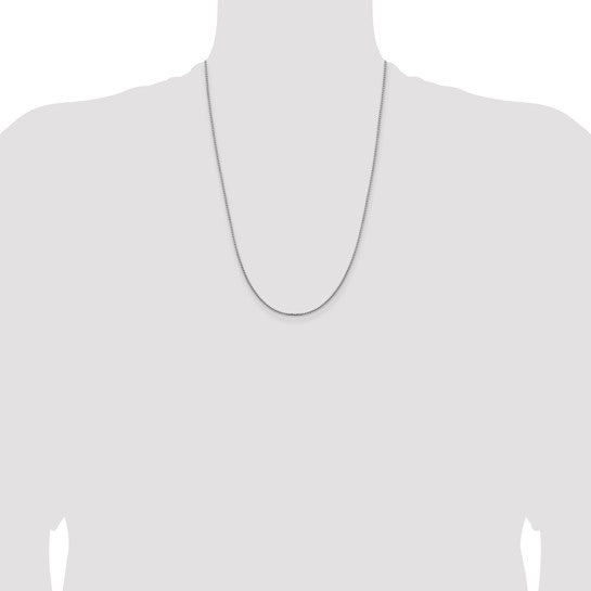 14K White Gold 1.45mm Concave Box Chain