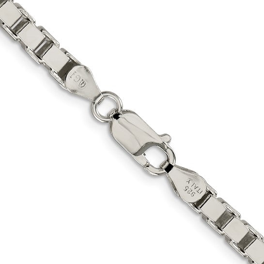 Sterling Silver Rhodium Plated 4.5mm Box Chain