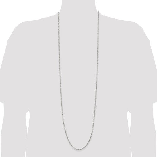Sterling Silver Beveled Oval Cable Chain