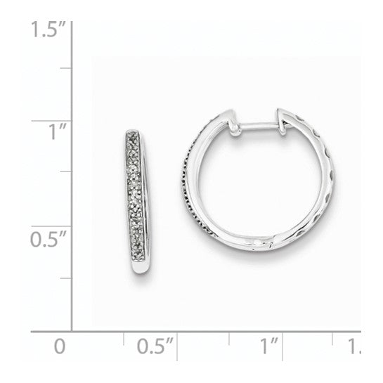 Sterling Silver Rhodium Diam. Earrings
