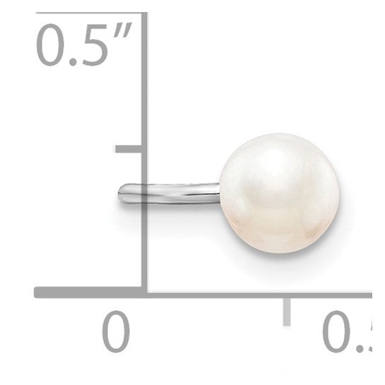 Sterling Silver Rhodium-plated FWC Pearl Pair of Cuff Earrings