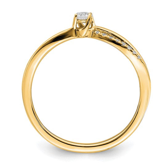 New First Promise 14k 1/8 carat Lab Grown Diamond VS/SI+ G+ Complete Petite Engagement Ring