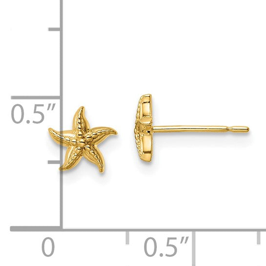 14k Madi K Starfish Childrens Post Earrings