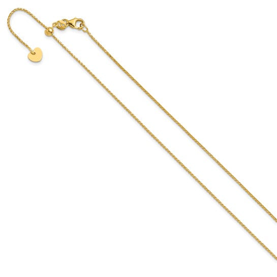14K Diamond-Cut Open Franco Adjustable Chain