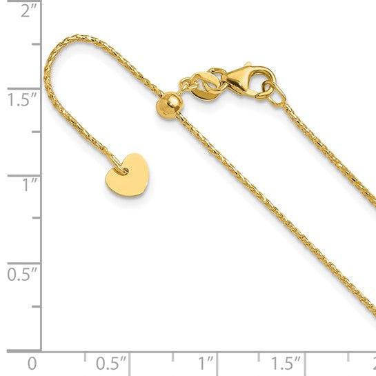 14K Diamond-Cut Open Franco Adjustable Chain