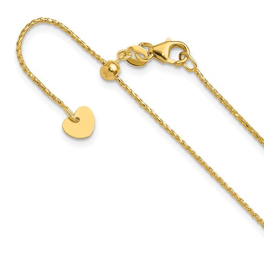 14K Diamond-Cut Open Franco Adjustable Chain