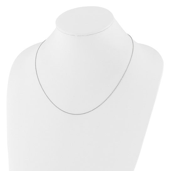 14K White Gold Adjustable 0.95mm Sparkle Singapore Chain