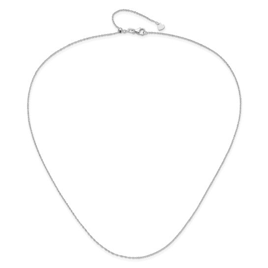 14K White Gold Adjustable 0.95mm Sparkle Singapore Chain