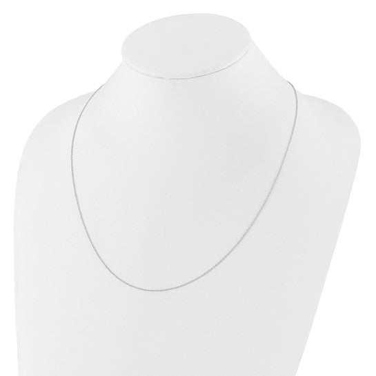 14K White Gold Adjustable 0.95mm Sparkle Singapore Chain