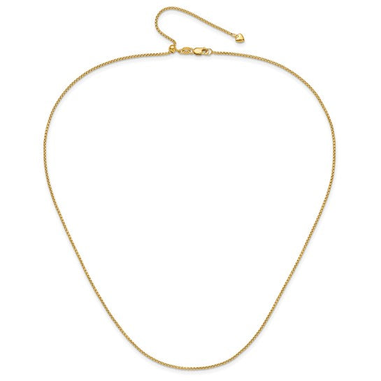 14K Round Box Adjustable Round Chain