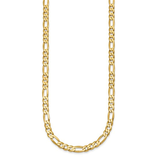 Herco 14K Polished Solid 5.8mm Figaro 18 Inch Chain