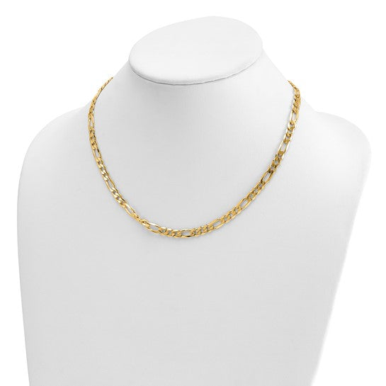 Herco 14K Polished Solid 5.8mm Figaro 18 Inch Chain