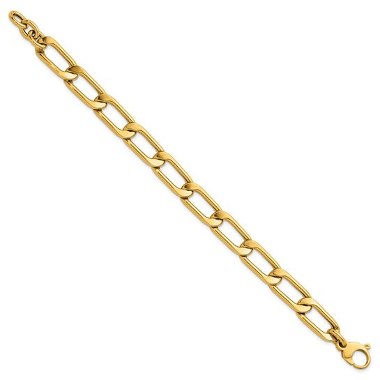 Herco Gold Polished Elongated Curb Link Chain Bracelets