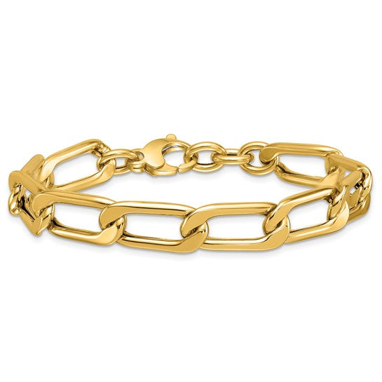 Herco Gold Polished Elongated Curb Link Chain Bracelets