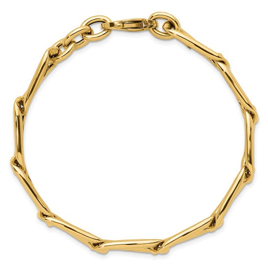Herco Gold Polished Elongated Curb Link Chain Bracelets