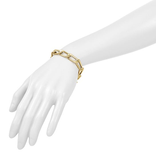 Herco Gold Polished Elongated Curb Link Chain Bracelets