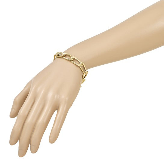 Herco Gold Polished Elongated Curb Link Chain Bracelets