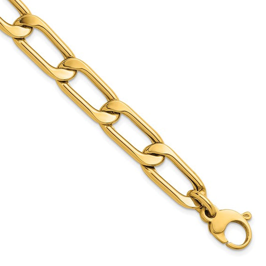 Herco Gold Polished Elongated Curb Link Chain Bracelets
