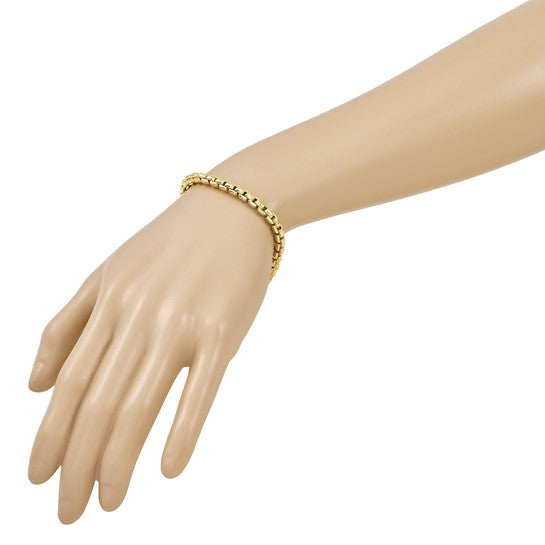 Herco 14K Polished Fancy 5mm Round Box 8 Inch Chain Bracelet