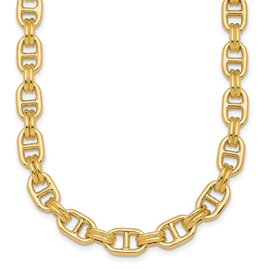 Herco 14K Polished 8.0mm Fancy Anchor Link with .5 Inch Extension Necklace