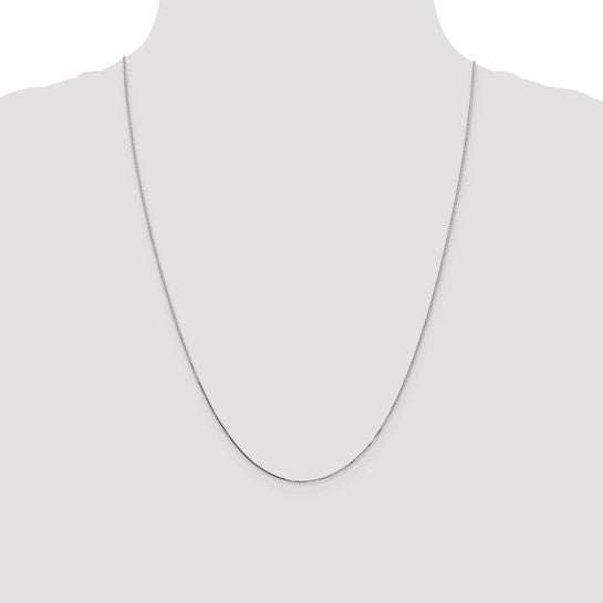 14K White Gold .8mm Box with Lobster Clasp Chain