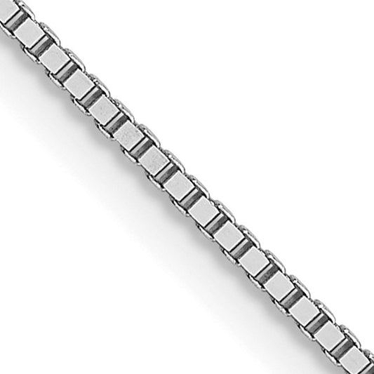 14K White Gold .8mm Box with Lobster Clasp Chain