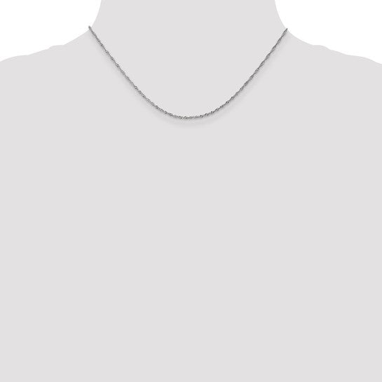 14K White Gold 1.3mm Singapore Chain