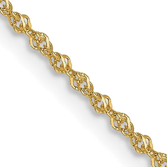 14K 1mm Sparkle Singapore Chain