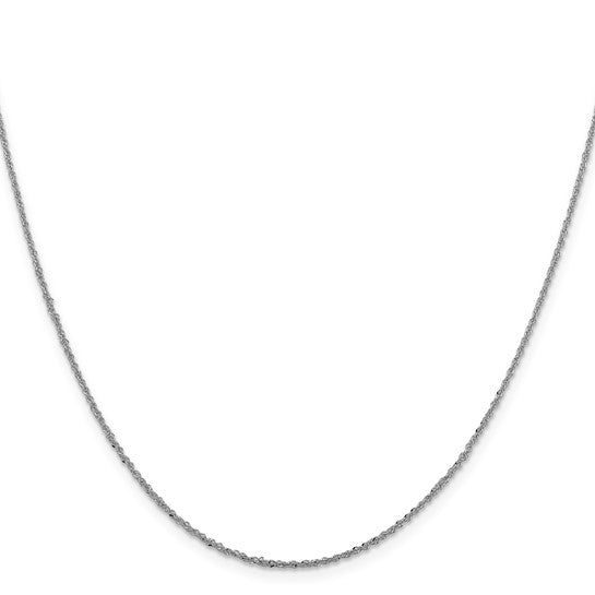 14K White Gold 1mm Sparkle Singapore Chain