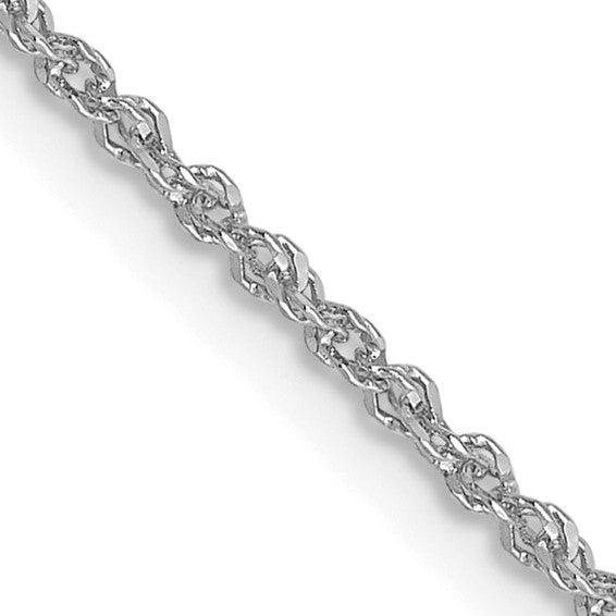 14K White Gold 1mm Sparkle Singapore Chain
