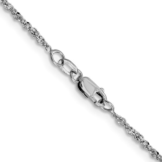 14K White Gold 1.6mm Sparkle Singapore Chain