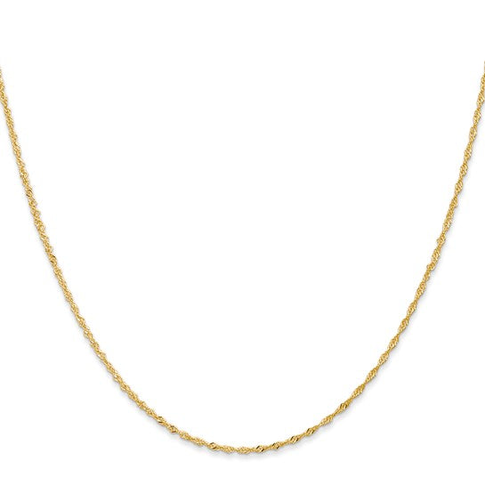 18K 18 inch 1.1mm Singapore with Spring Ring Clasp Chain