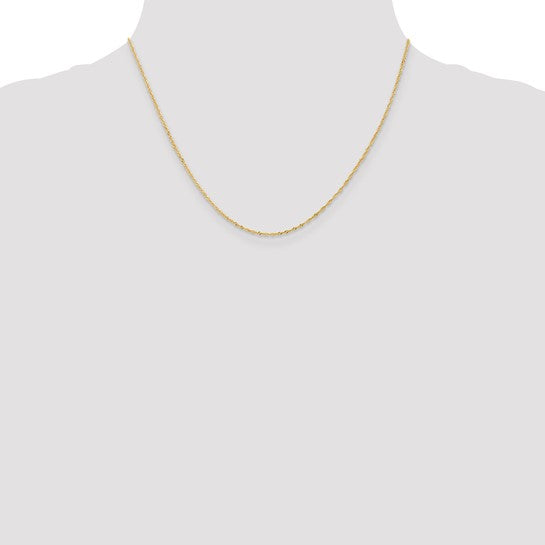 18K 18 inch 1.1mm Singapore with Spring Ring Clasp Chain