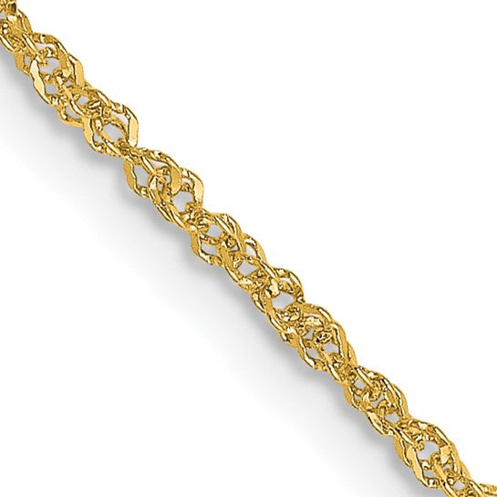 18K 16 inch 1.1mm Singapore with Spring Ring Clasp Chain