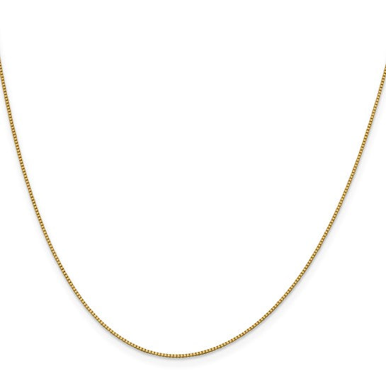 18K 20 inch .9mm Box with Lobster Clasp Chain