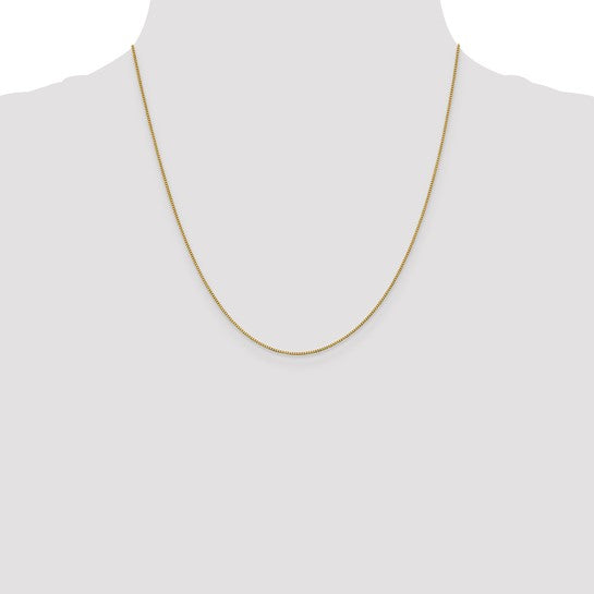 18K 20 inch .9mm Box with Lobster Clasp Chain