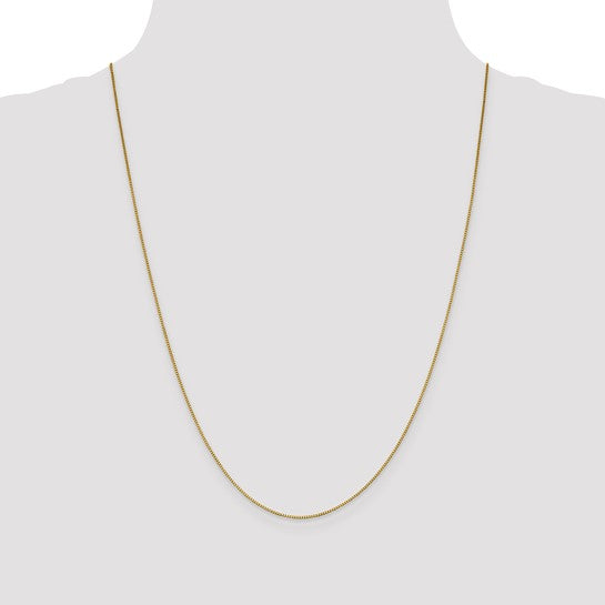 18K 24 inch .9mm Box with Lobster Clasp Chain