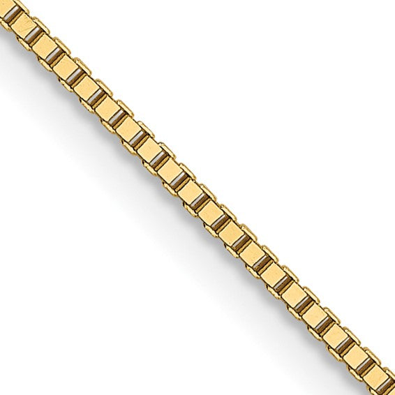 18K 20 inch .9mm Box with Lobster Clasp Chain