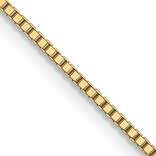 18K 20 inch .9mm Box with Lobster Clasp Chain