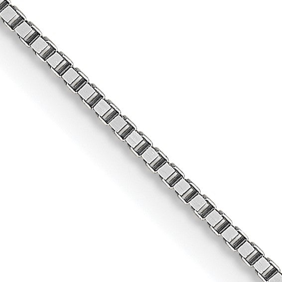 18K White Gold 18 inch .7mm Box with Lobster Clasp Chain