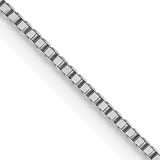 18K White Gold 18 inch .7mm Box with Lobster Clasp Chain