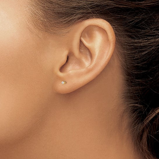 Inverness 14k 2mm CZ Post Piercing Earrings