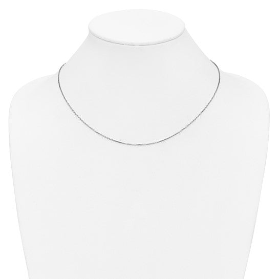 14K White Gold .9mm Box Chain