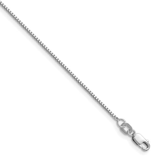 14K White Gold .9mm Box Chain